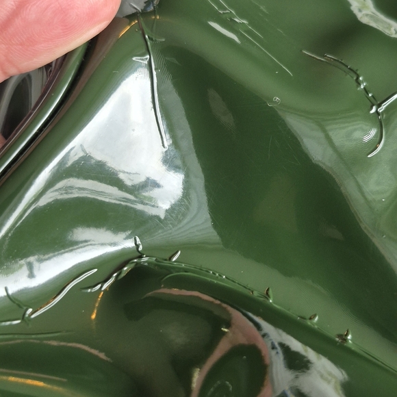 Y2k ANTONIO MELANI Patent Leather Shiny Green Patent Leather Tote Bag - Picture 11 of 14